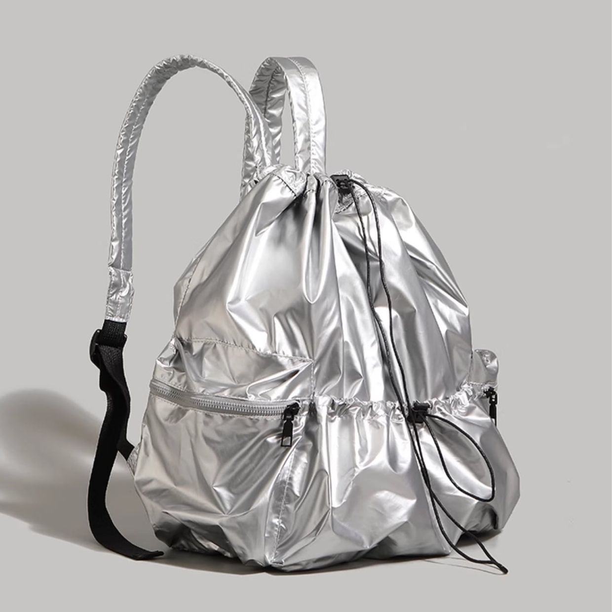 Streetwear Casual Backpack Wanita silver