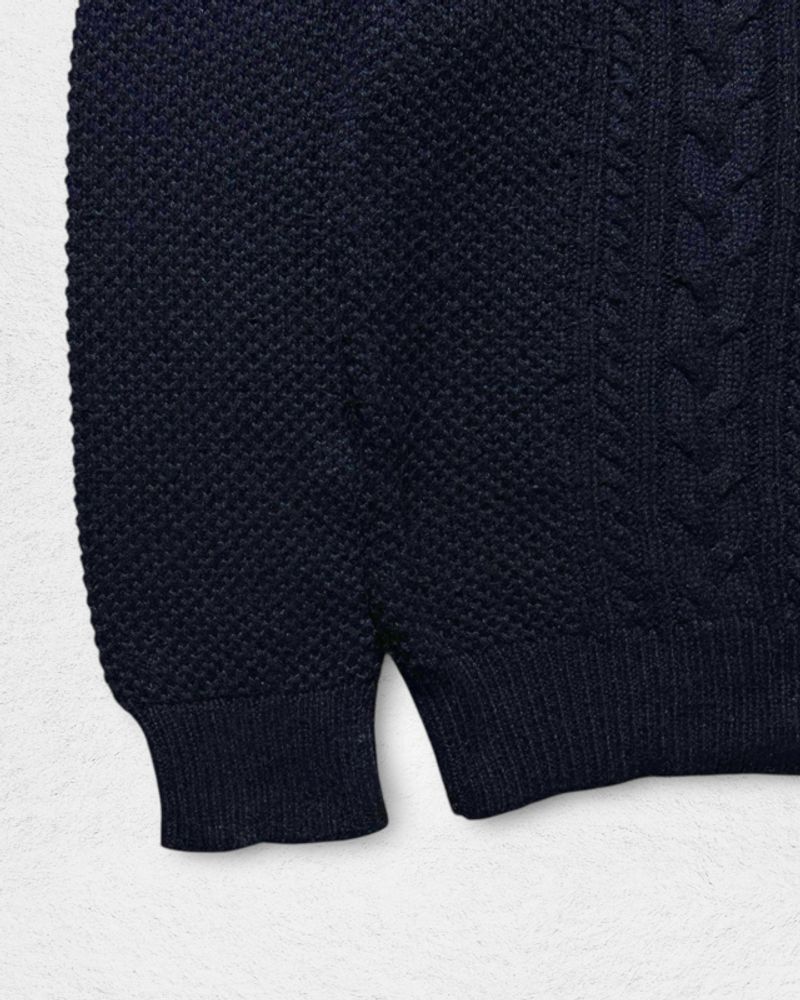 UNIQLO CABLE DARK NAVY KNITWEAR, foto 9