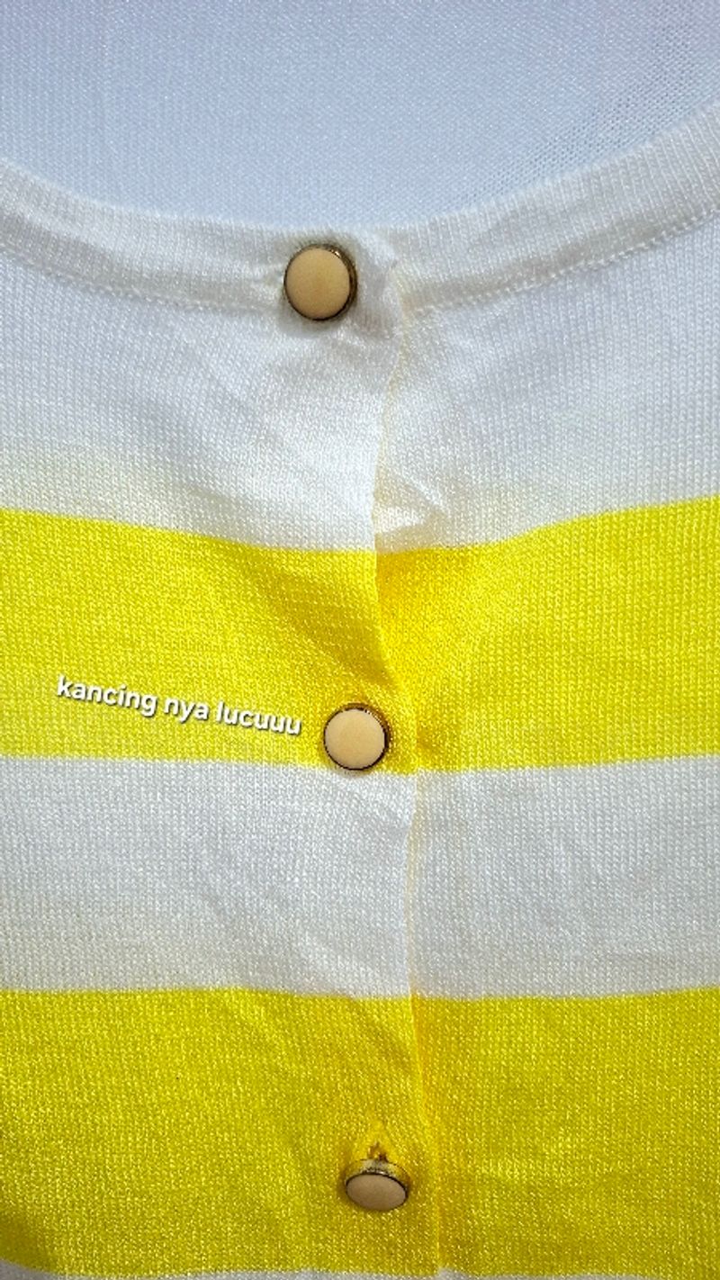 CARDIGAN SALUR kuning putih, foto 2