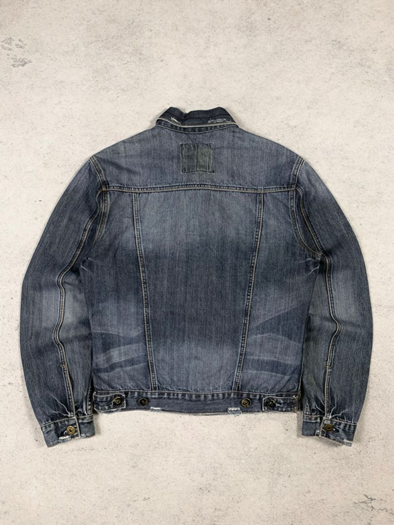 Grey ripped faded denim trucker jacket By Style Basic, foto 6