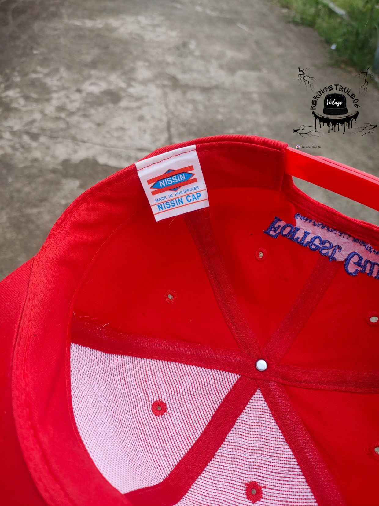 Vintage Hat Pria red, foto 4