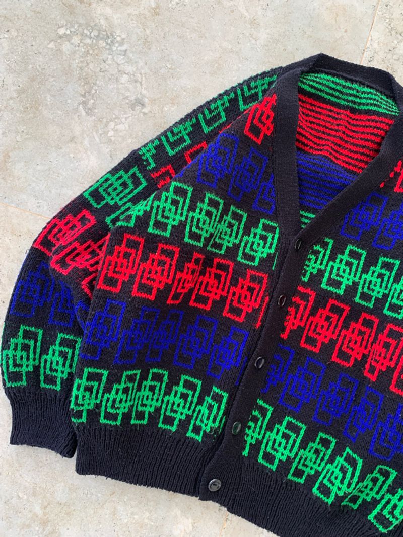 Multicolor Geometric Pattern Cardigan, foto 4
