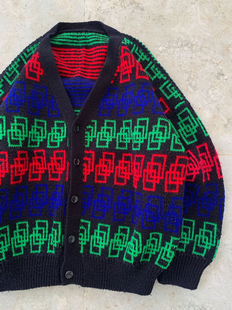 Multicolor Geometric Pattern Cardigan, foto 3