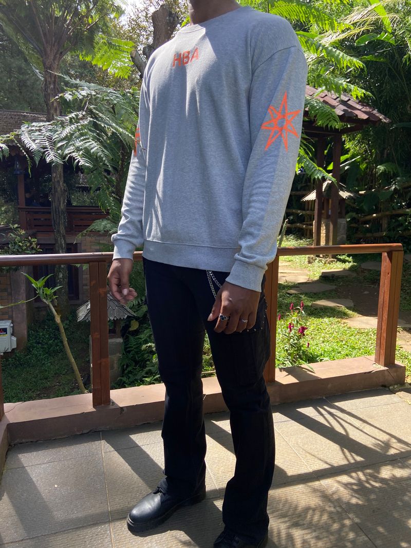 HBA Orange Logo Sweatshirt – Grey Heather, foto 3