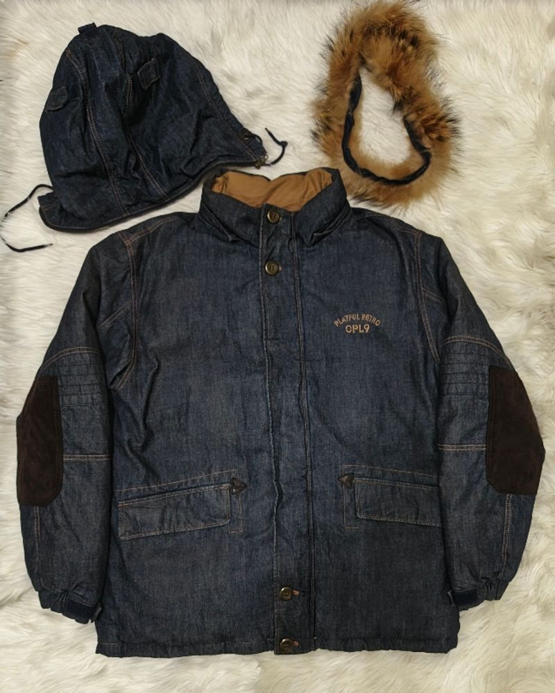 Denim Jacket Tebal OMPHALOS , Parka style, foto 3