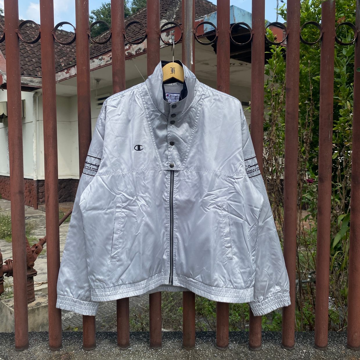 Champion Vintage Streetwear Track jacket Pria silver