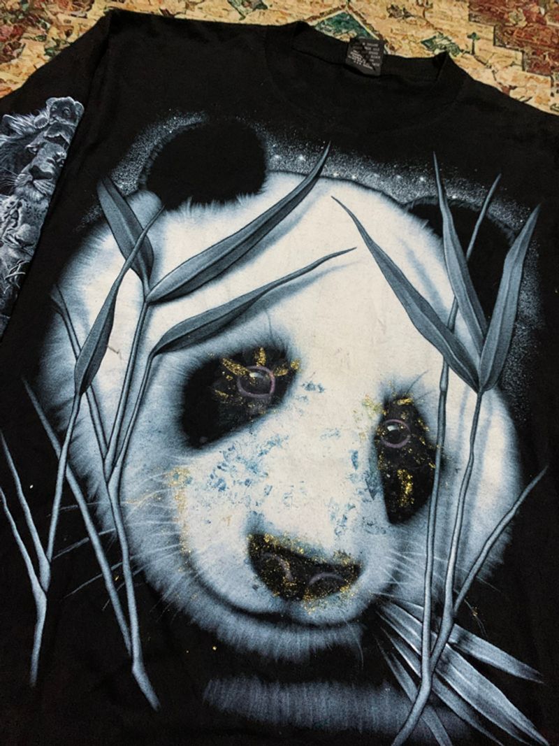 Longsleeve Rock Eagle Panda Black Vintage 90’s, foto 3