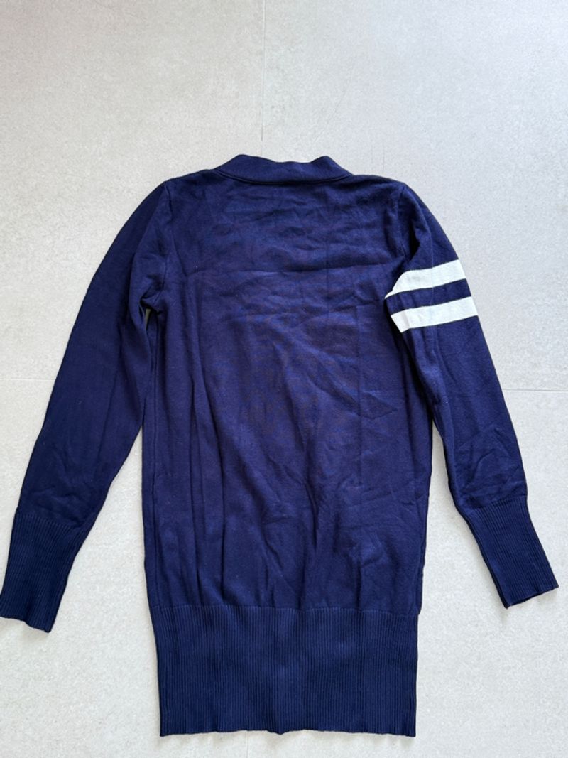 Long Cardigan Biru Korean High School Style, foto 2