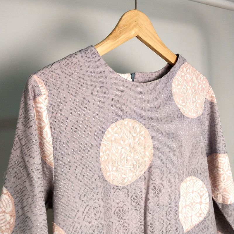 Tunik Batik Grey Beige Pastel, foto 4