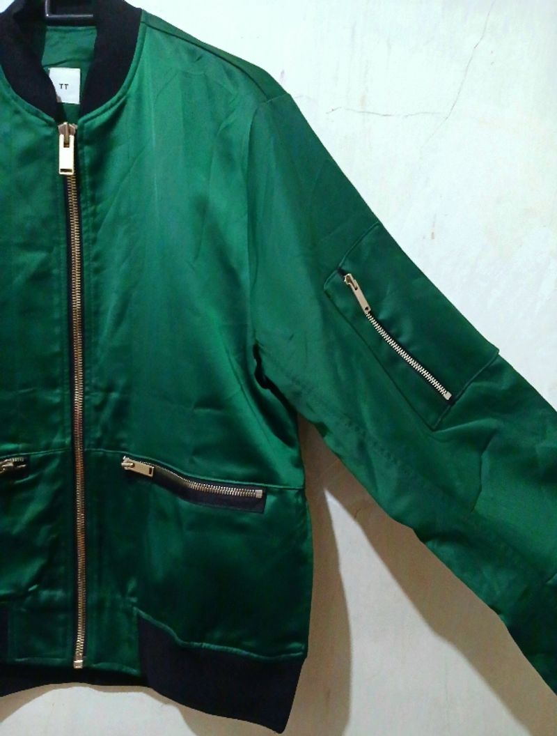 Jaket Zipper Polos Polyester, foto 2