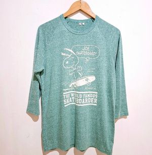 T Shirt UNIQLO UT : Peanuts Misty Green (L)