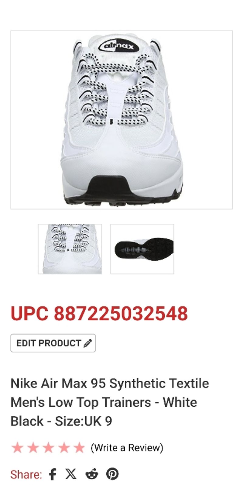 Nike Airmax 95 white black, foto 6