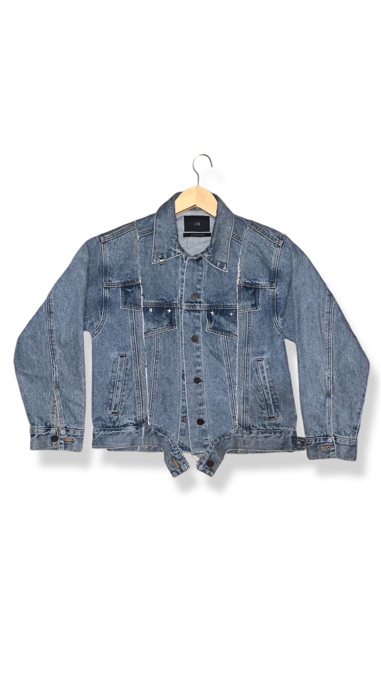 Vintage Reworked Denim jacket Pria blue