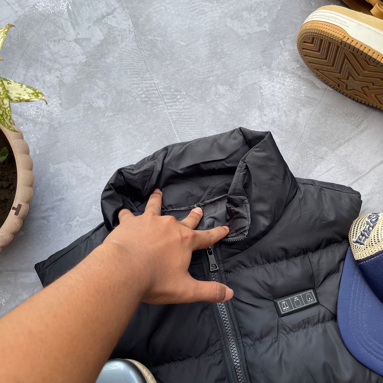 Gorpcore Minimalist Puffer jacket Pria black, foto 3