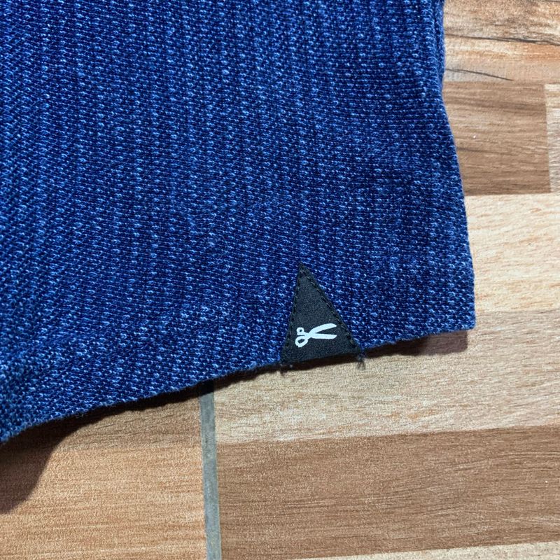 Denham Blue Indigo Half Button Shirt, foto 4