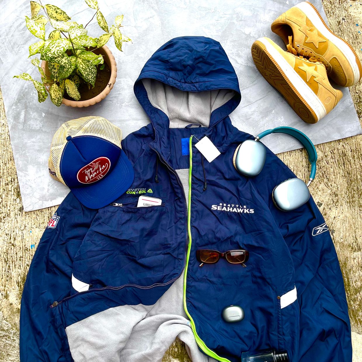 Reebok Gorpcore Sportswear Windbreaker Pria navy, foto 2