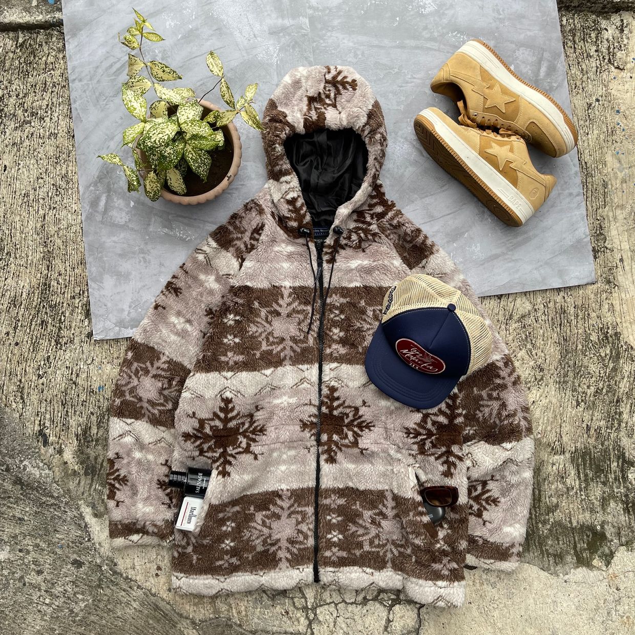 Grunge Indie Puffer jacket Pria multicolor