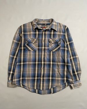 Kemeja Flannel Edwin Double Pocket Casual Pria Blue