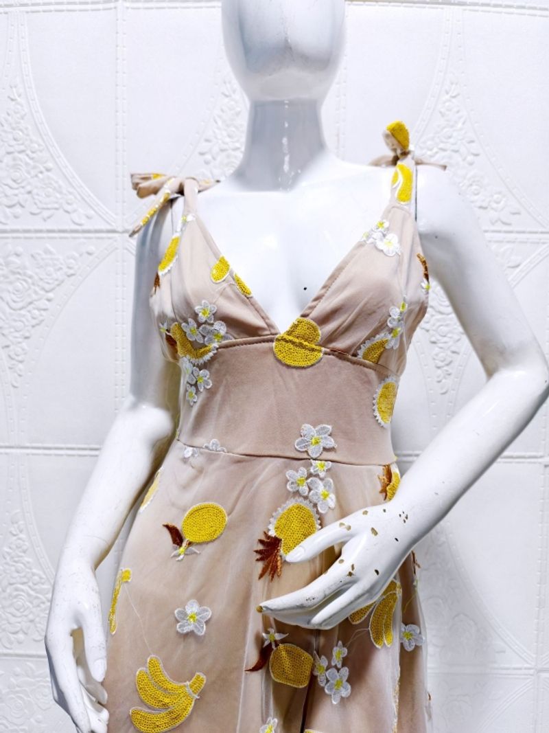 Dress tile midi lemon v neck, foto 5