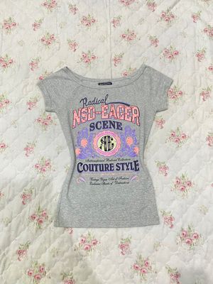 top grey graphic fullrpint metal grunge y2k harajuku knit