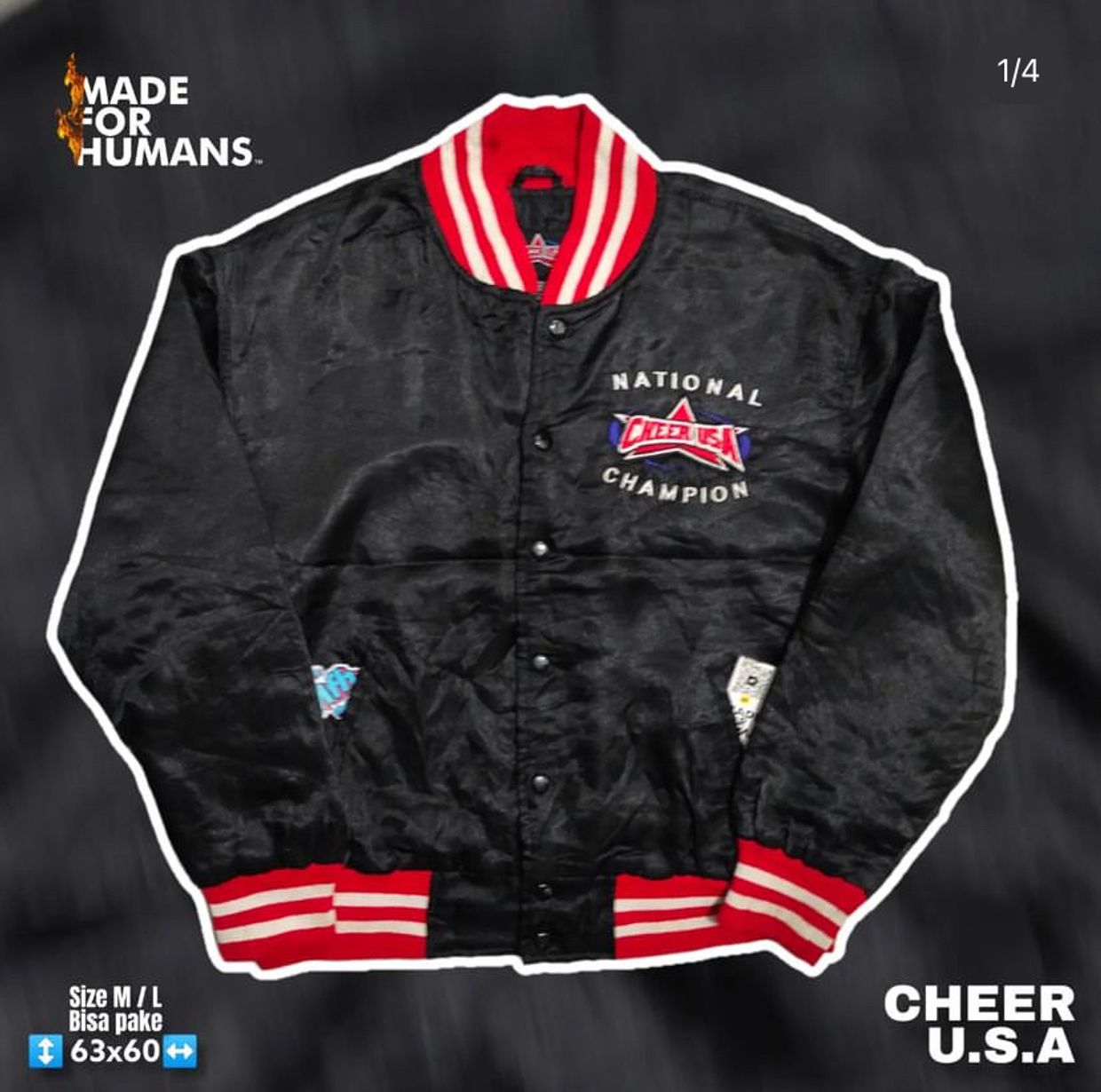 Vintage Y2K Bomber jacket Pria black