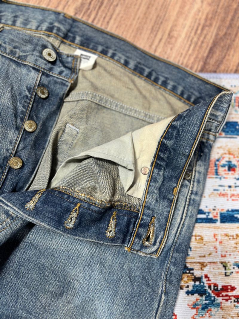 Levis 501 button fly blue jeans, foto 8