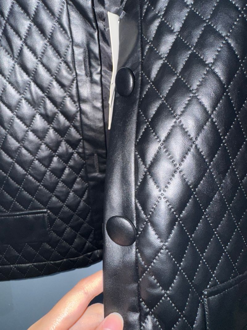 Zara Black Leather Jacket Women, foto 4