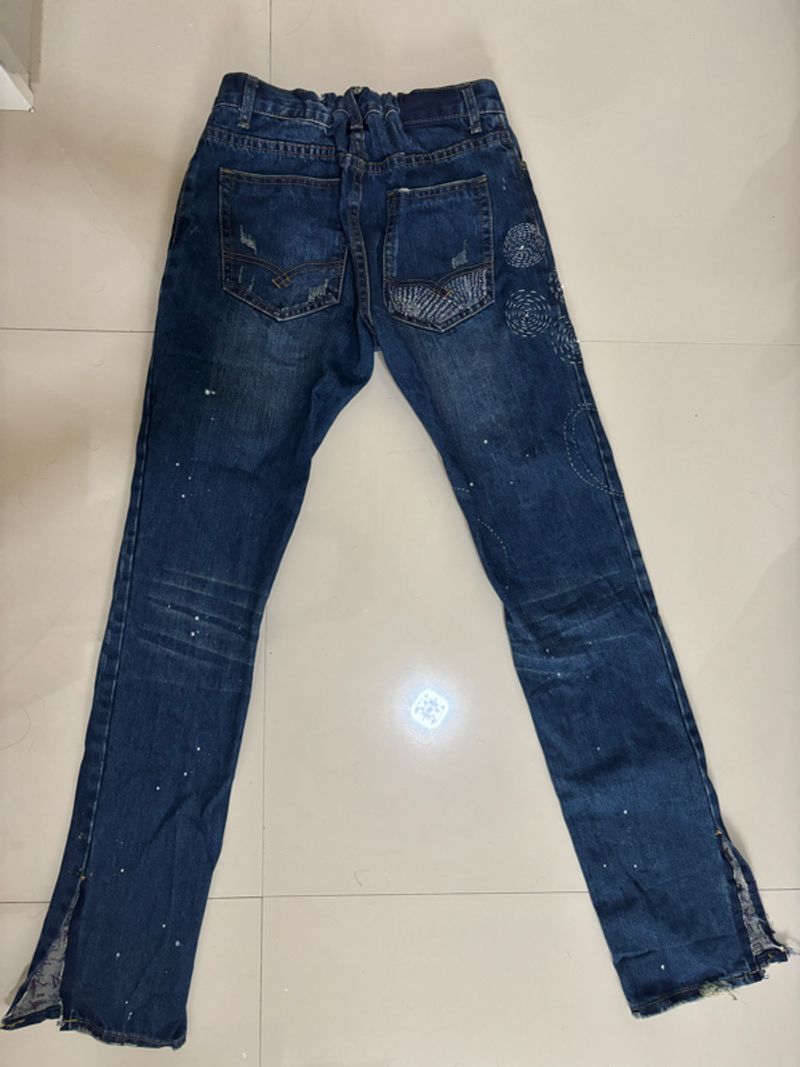Denim Rework sashiko handmade straight pants, foto 2