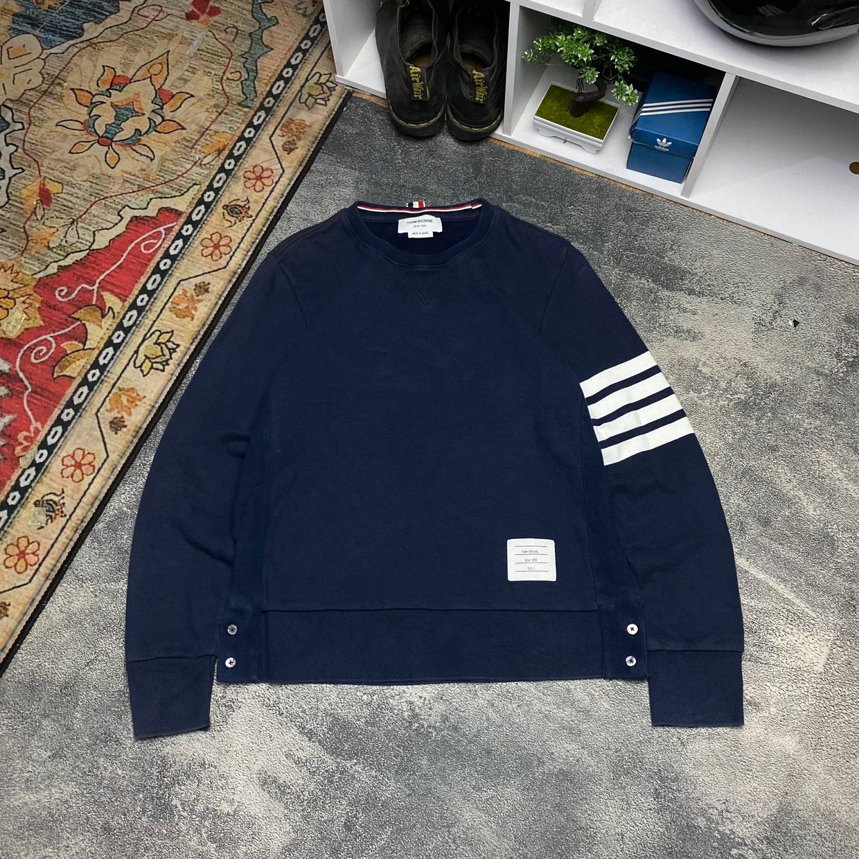 Thom Browne Luxury Sweater Pria navy