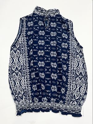 Blouse Atasan Batik Biru