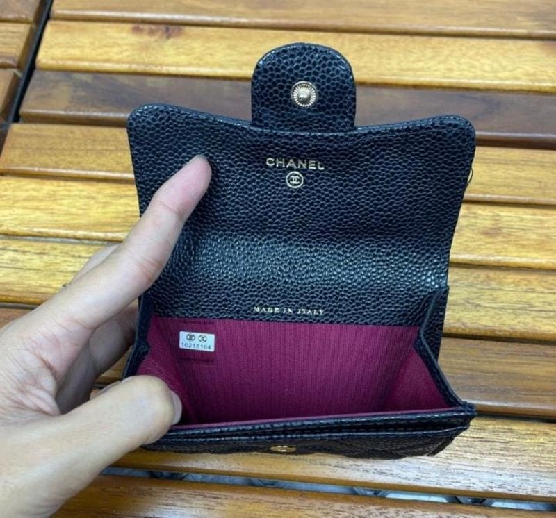 Chanel Classic Caviar Card Holder Black Dompet, foto 3