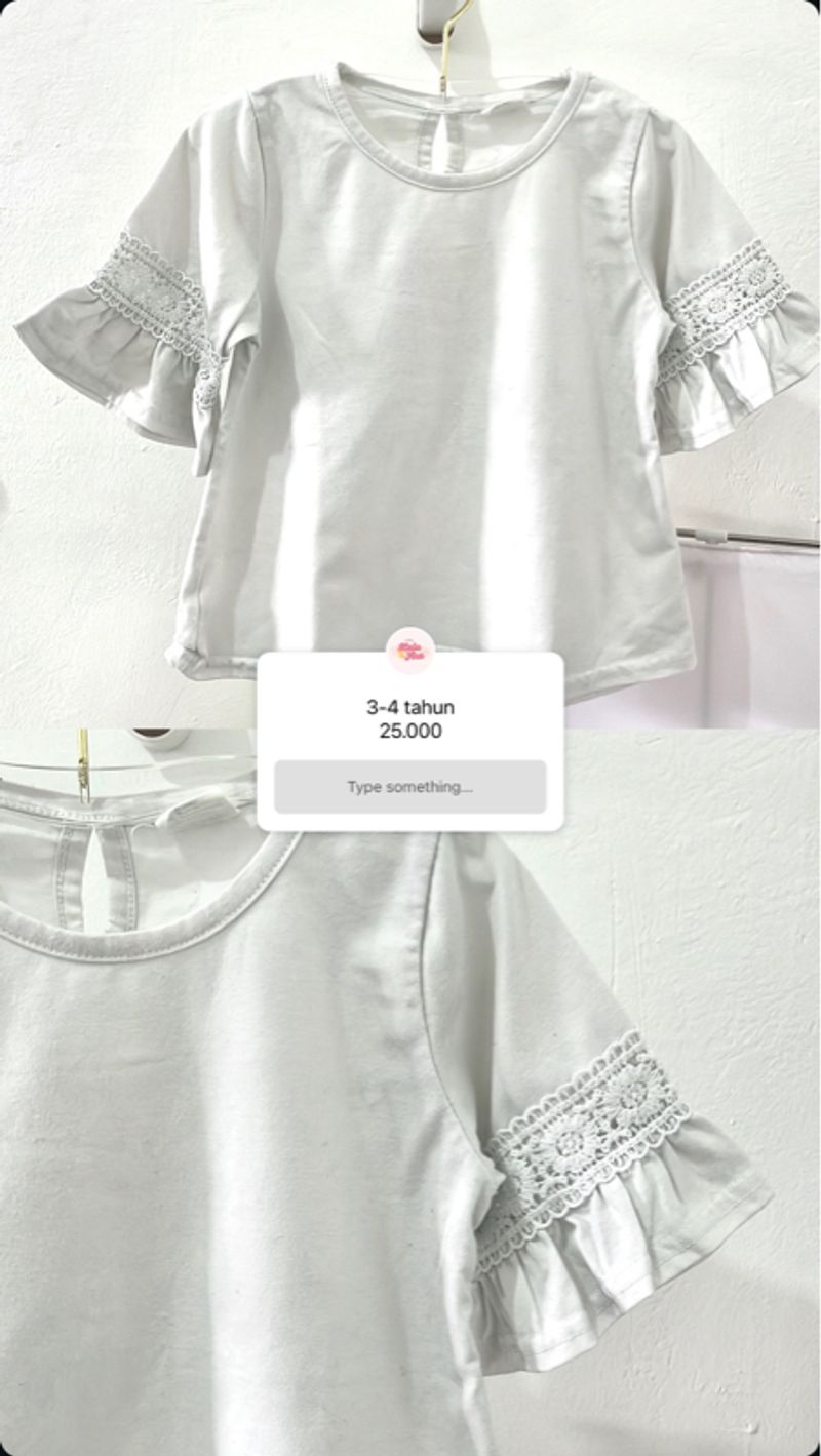 Lace Sleeves Plain Blouse, foto 3