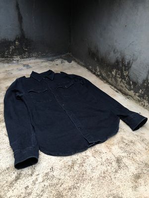 All Saints Original 🔥 Kemeja denim dark navy — clean look,