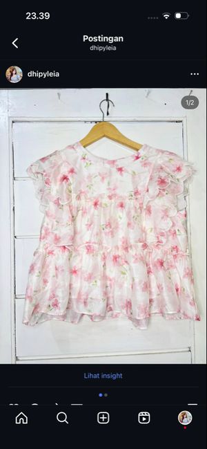 Top fairy bunga bunga pink ciffon
