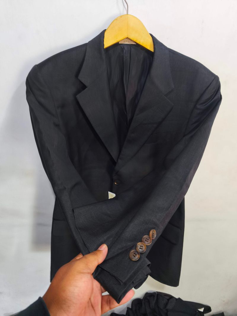 Jas Hitam Pria 03 Blazer Hitam MESTRO WOOL, foto 4