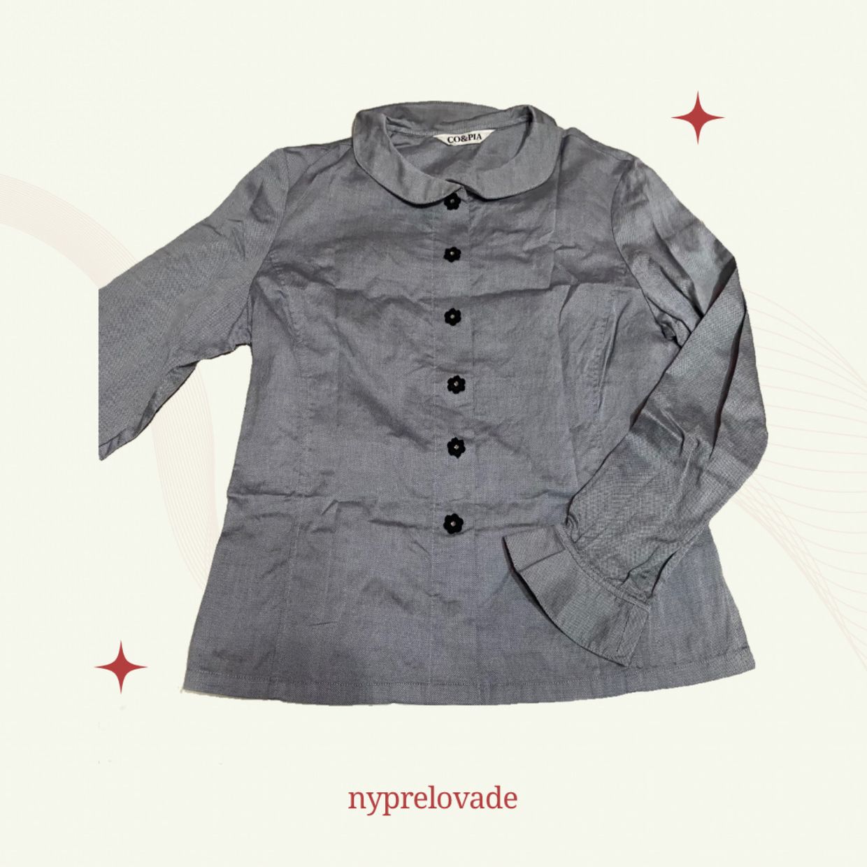 Vintage Minimalist Blouse Wanita gray