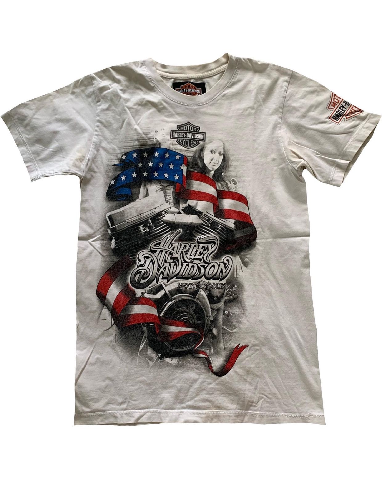 Harley Davidson T-shirt Pria white, foto 3