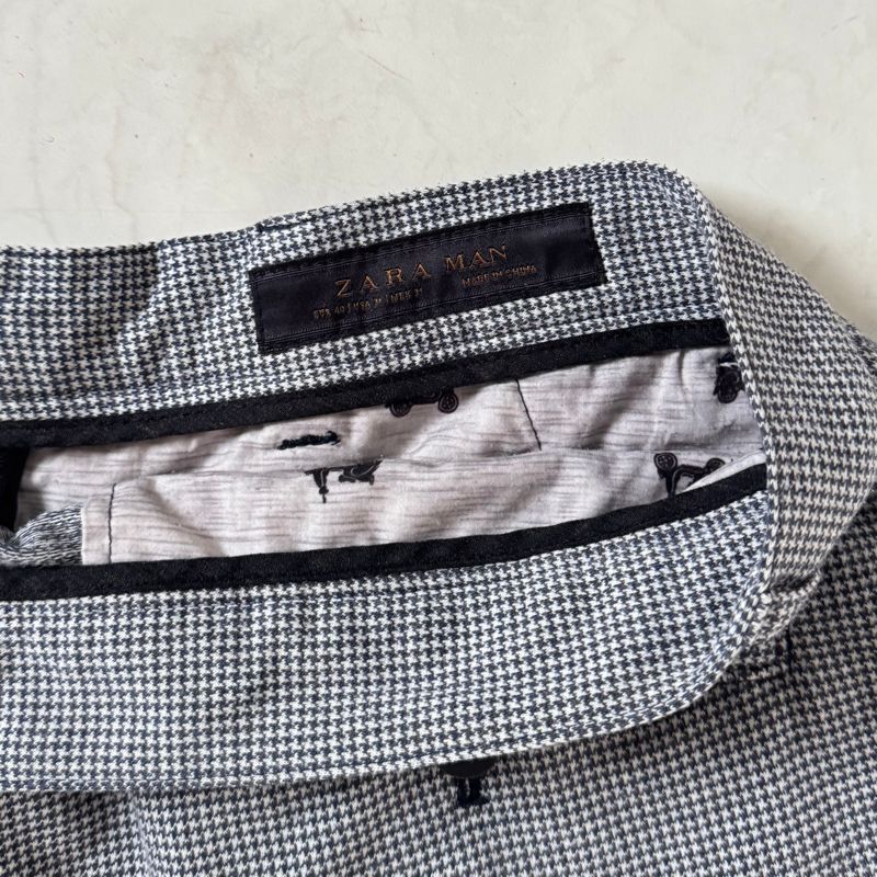 Old ZARA Slim-fit Houndstooth Trousers, foto 4