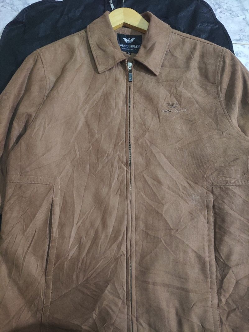 Jacket Casual Giorgio Armani Suede Mans Like New, foto 2