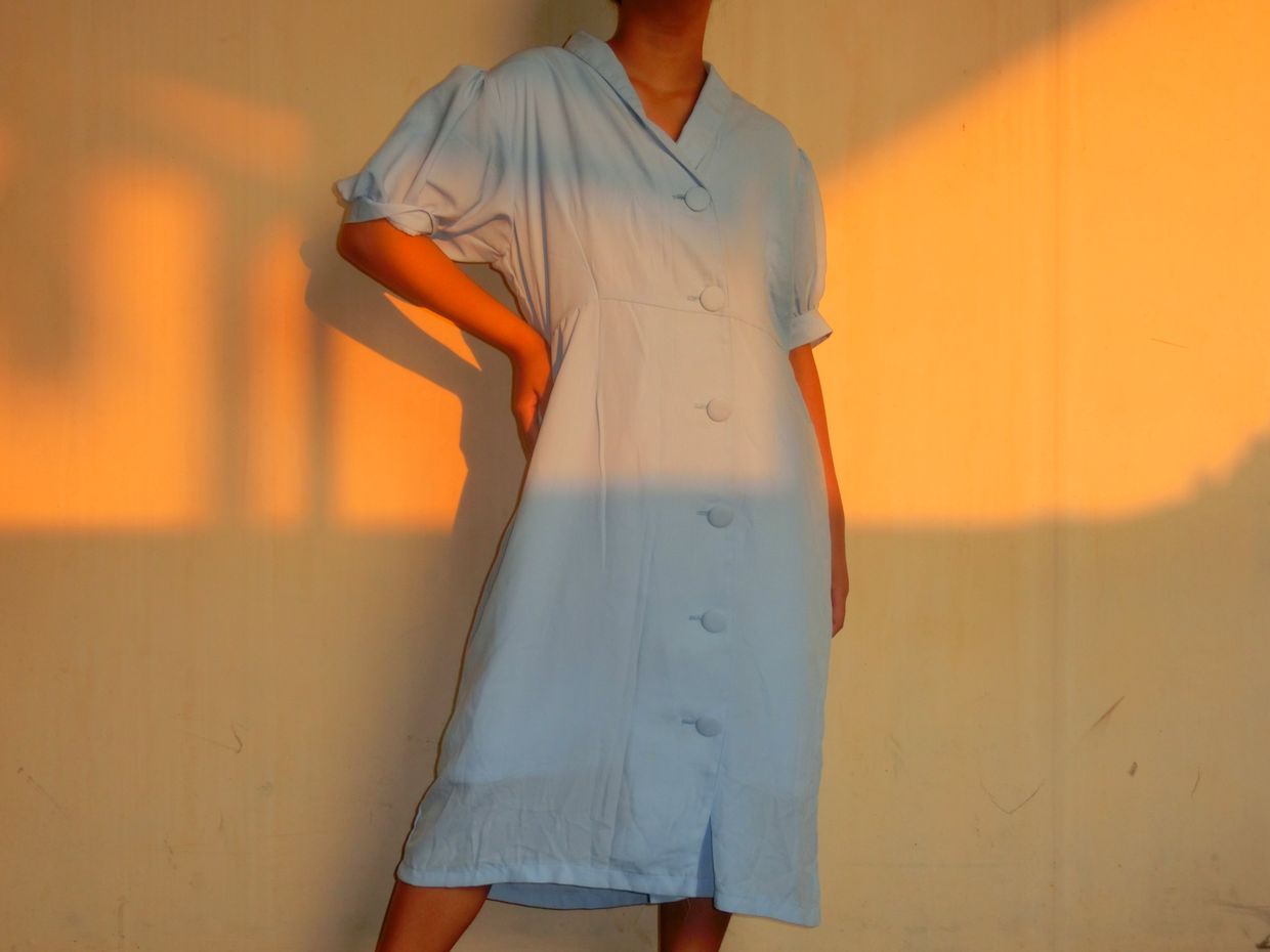 Coquette Midi dress Wanita blue