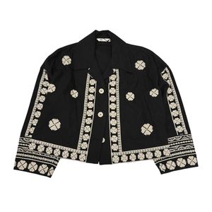 BNWT Black Zara Traditional Ethnic Stitch Embroidery Collare