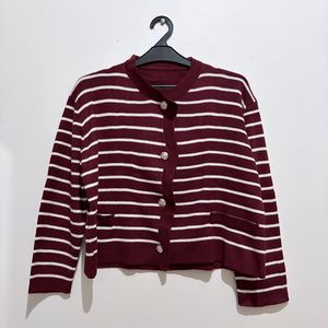 Cardigan Stripes Maroon