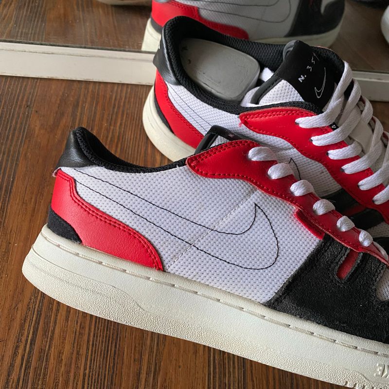 Nike squash Type N354 White Black Red Originalh, foto 3