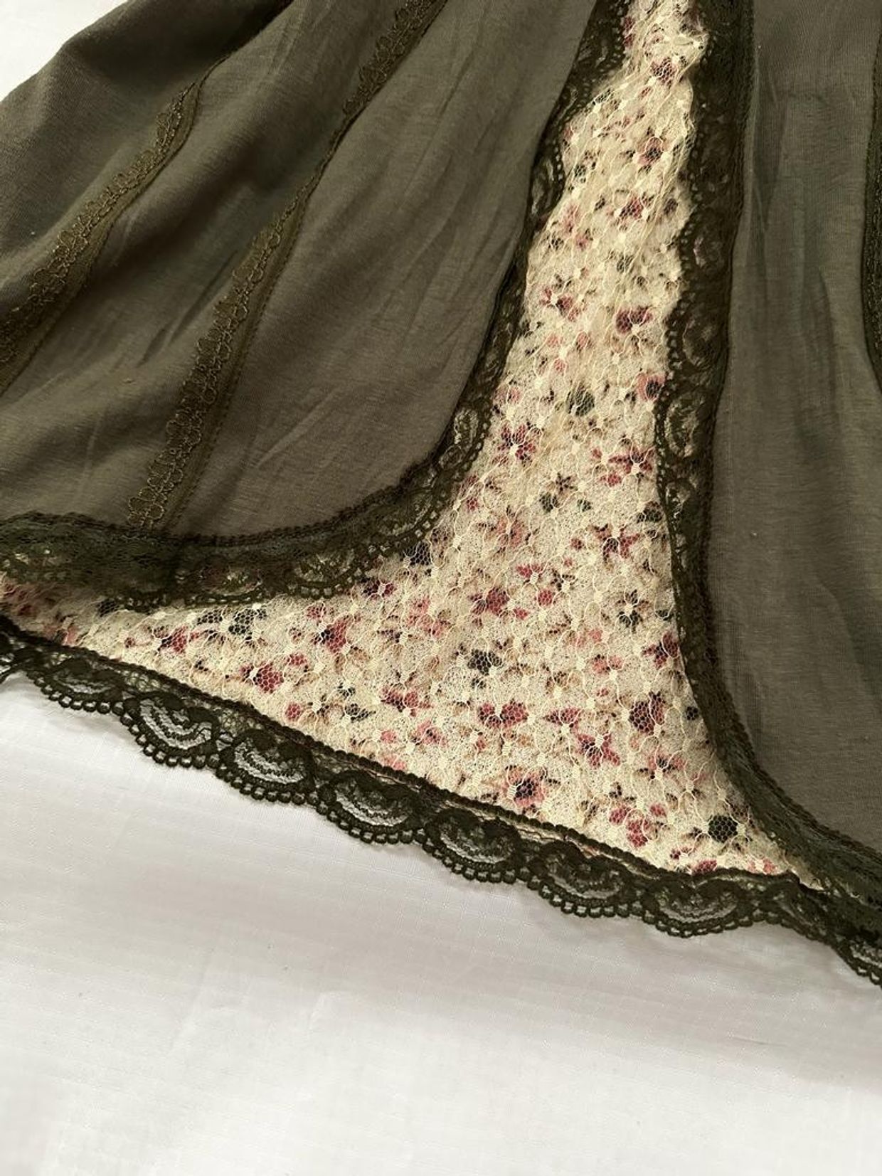 Cami top Wanita green cream, foto 5