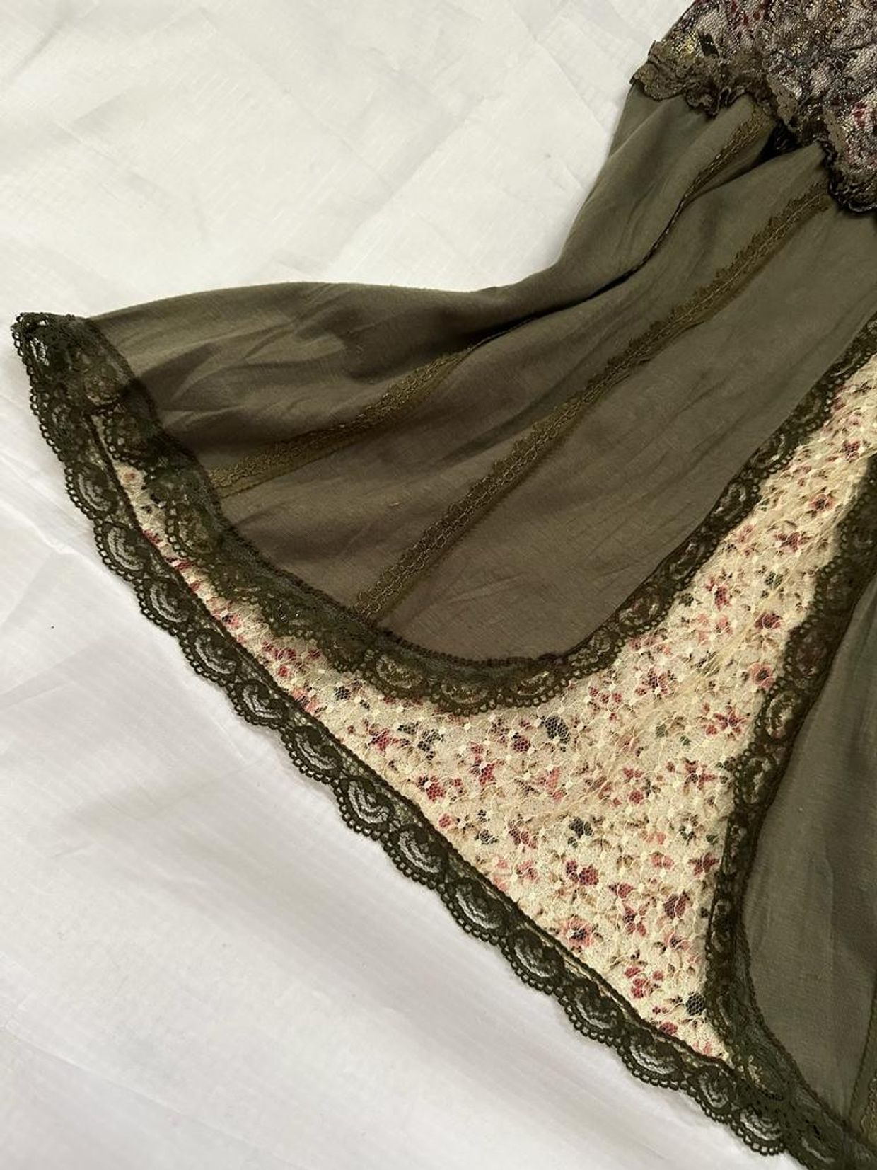 Cami top Wanita green cream, foto 2