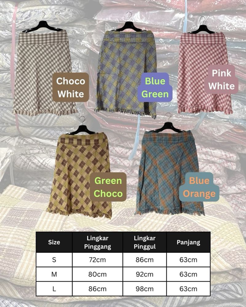 Midi Plaid Skirt Brown Green, foto 3