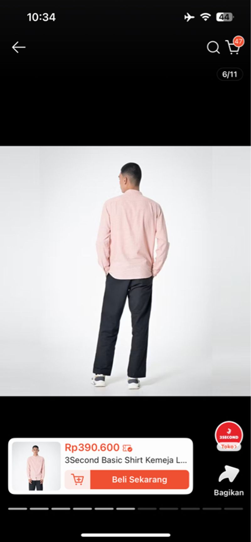 3Second Basic Shirt Linen Size L Kemeja Shanghai, foto 5