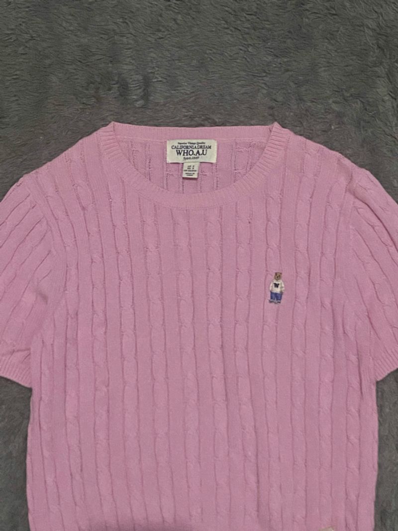 Authentic Who A U Cable knit baby pink, foto 2