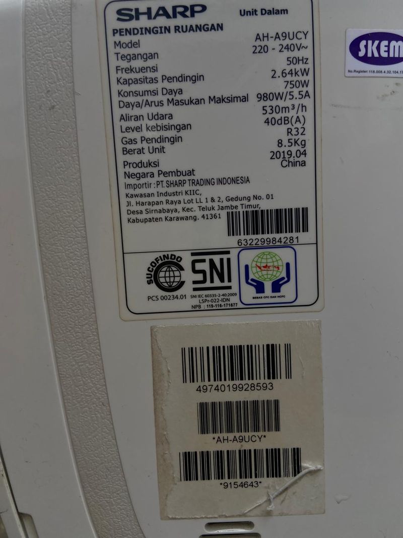 Dijual AC 1pk sharp, foto 3