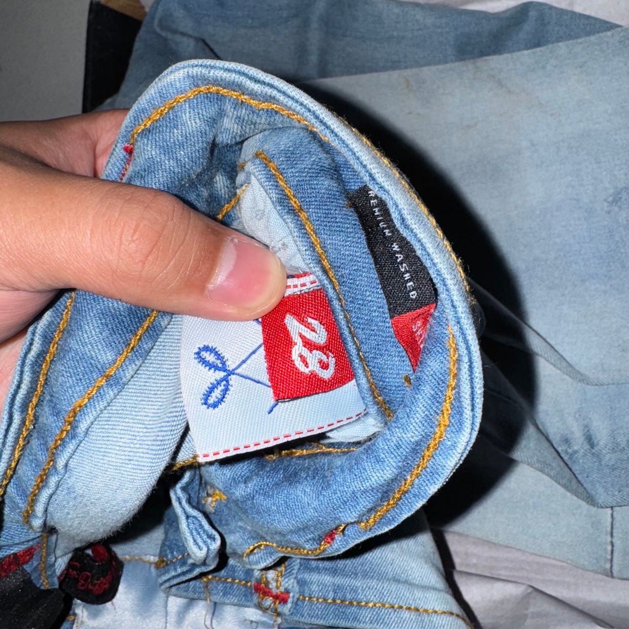 Biker Reworked Jeans Pria blue, foto 3
